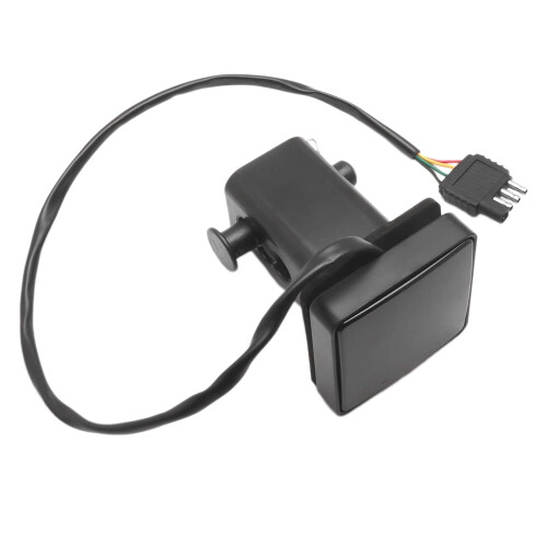 Capa para engate de reboque com luz de freio DRL de 2 polegadas e 15 LEDs fumê
