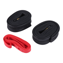 Pacote com 2 câmaras de ar para bicicleta 700X35-43C com 2 tiras de aro Schrader