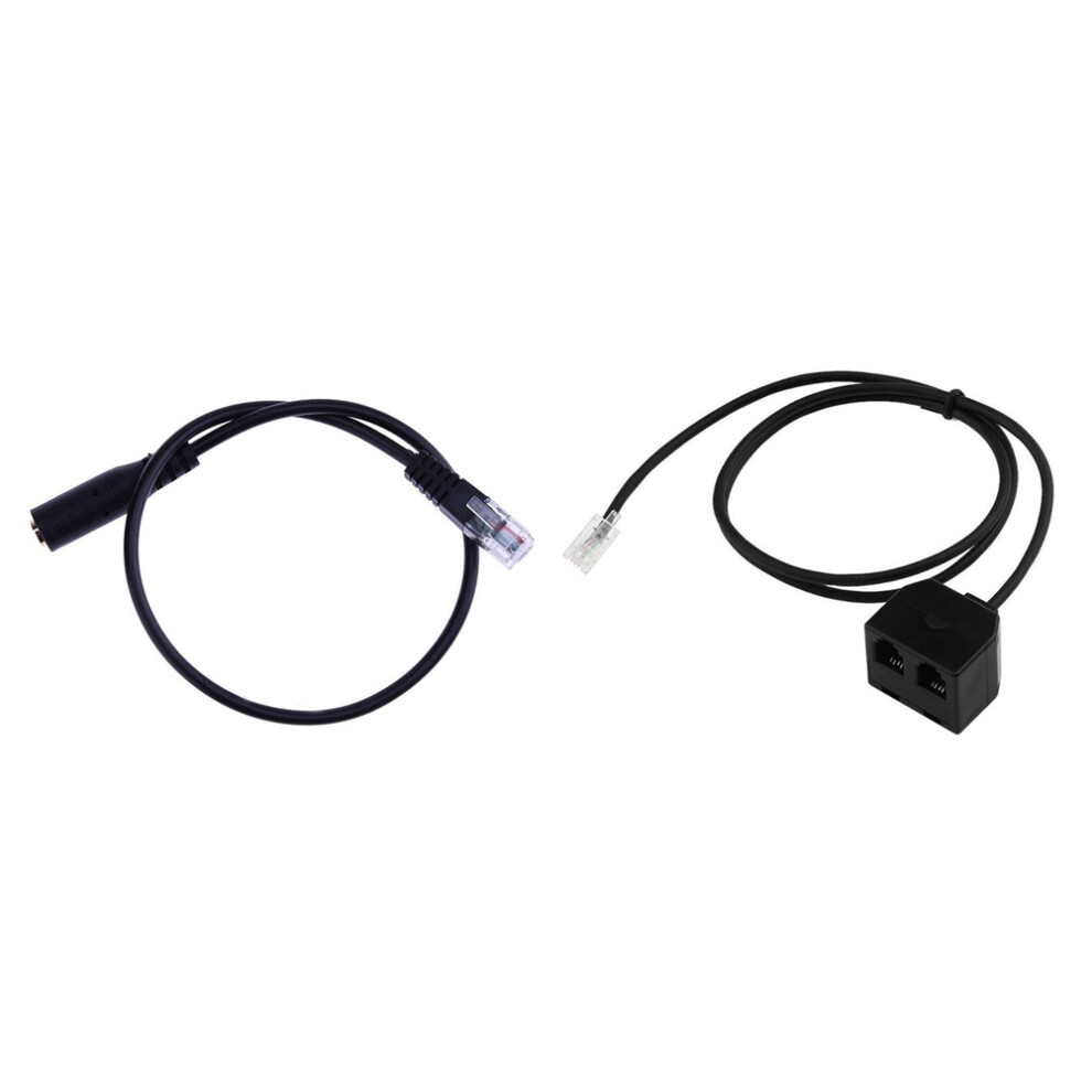 2Pc 3.5Mm Headset To Jack Female To Male Rj9 Plug Cable Cord 4712314107899