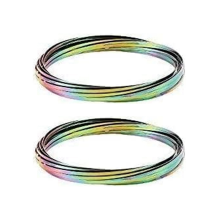 2 peças de anel de fluxo pulseira mágica brinquedo metal fixação anéis de fluxo