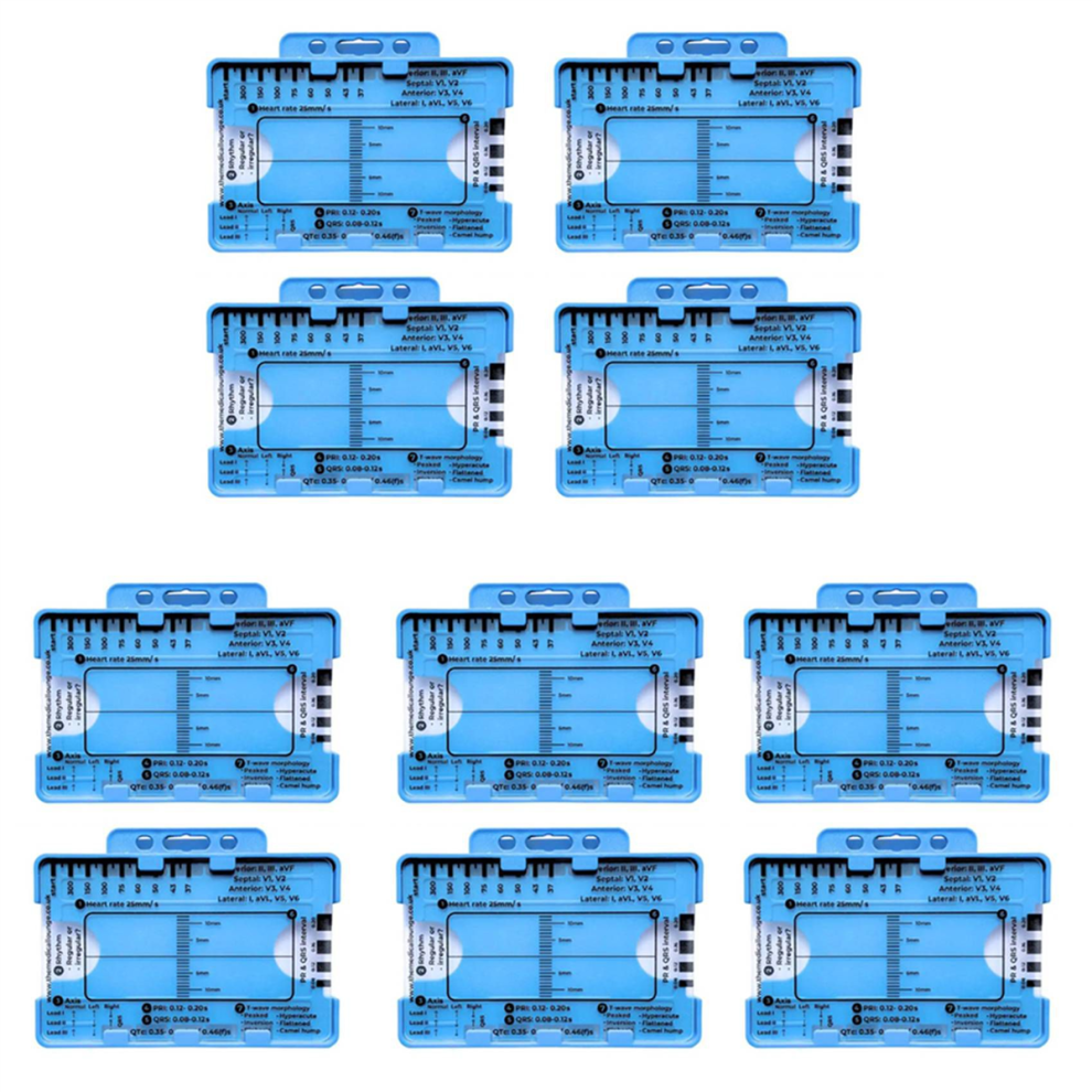 2PCS ECG 7 Step Ruler, ECG 7 Step Ruler for ECG/EKG Interpretation,
