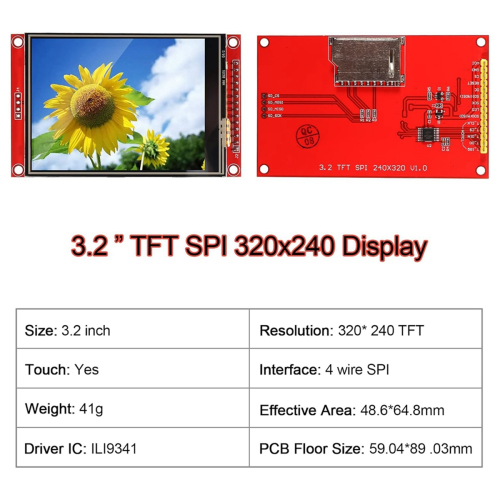 3.2In ILI9341 SPI TFT LCD Display Touch Panel 320X240 with Touch Pen 2