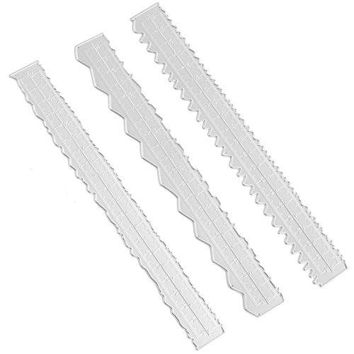 3 Styles Irregular Edge Ruler, for Embossing with Scrapbook Rulers