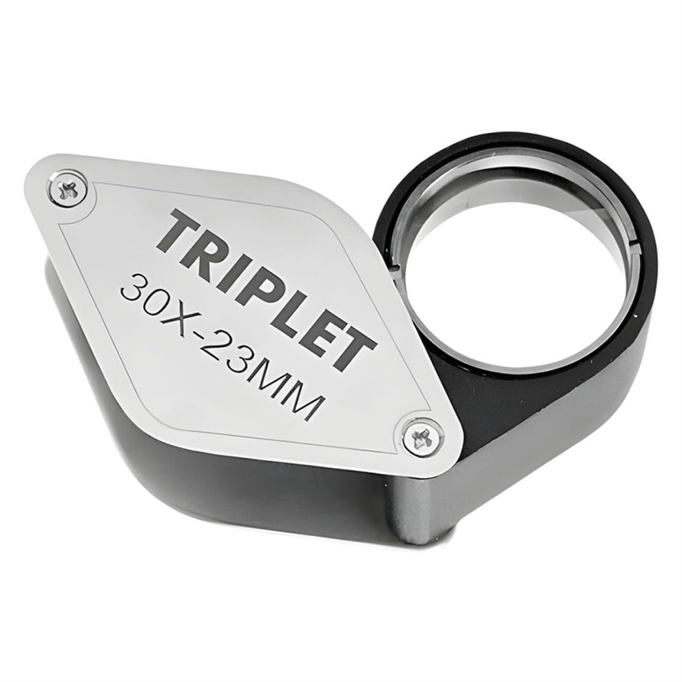 30X Jewelers Loupe Triplet Lens Foldable Pocket Metal Loupe Magnifier