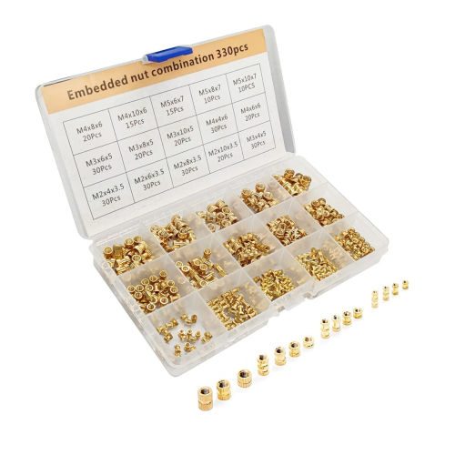 330 Pcs Brass Threaded Insert Nuts M2 M3 M5 for 3D Printing Part 1