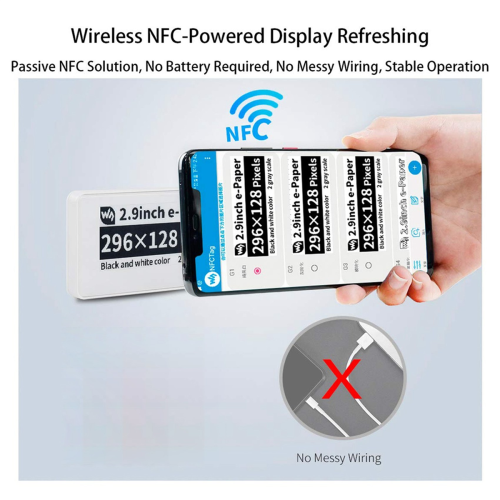 2.9 Inch Wireless NFC-Powered E-Ink Display Screen Module 1