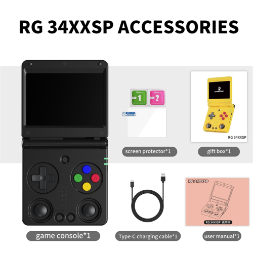 RG34XXSP Flip Handheld Game Console 3.4 Inch IPS Screen,D 1