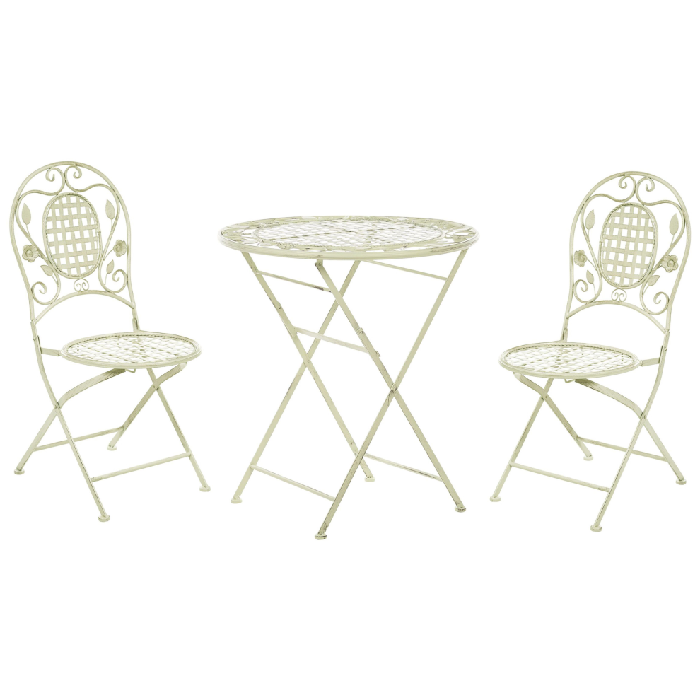 Bistro Set Folding BIVIO Metal Light Green