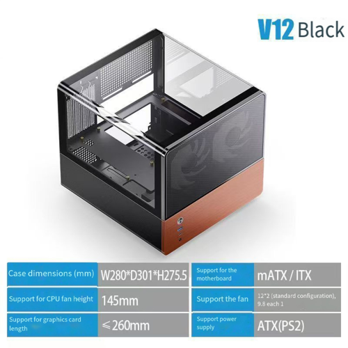 V12 MATX Desktop Case Room Type-C Interface 1