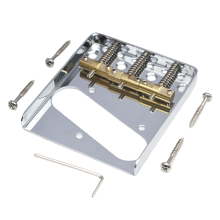 Sistema de ponte para guitarra TL com rastilho de latão com 3 parafusos prateado