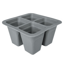 Seedling starter trays, square nursery pots, multicell tray, sturdy plant holders, washable, light gray
