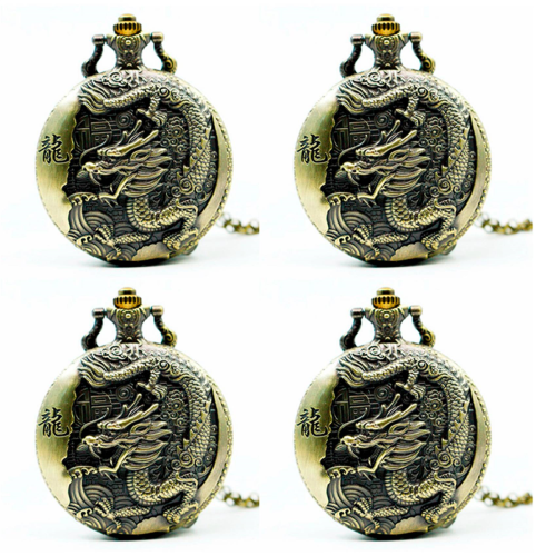 Large bronze embossed Chinese style nostalgic pocket watch