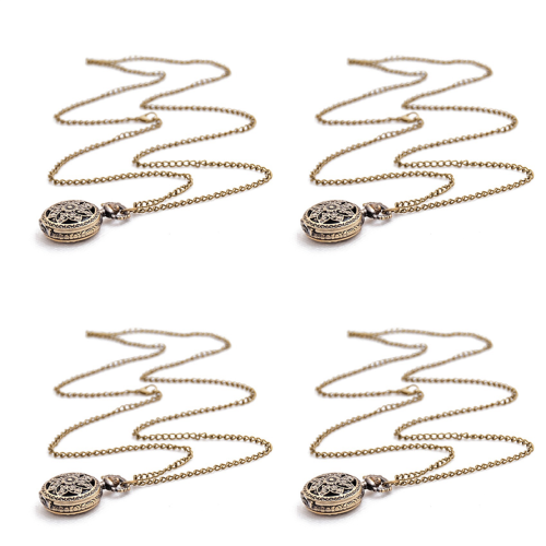 Moda Vintage Bronce cuarzo reloj de bolsillo Collar pendiente ()