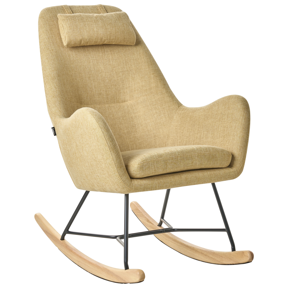 Rocking Chair ARRIE Fabric Yellow
