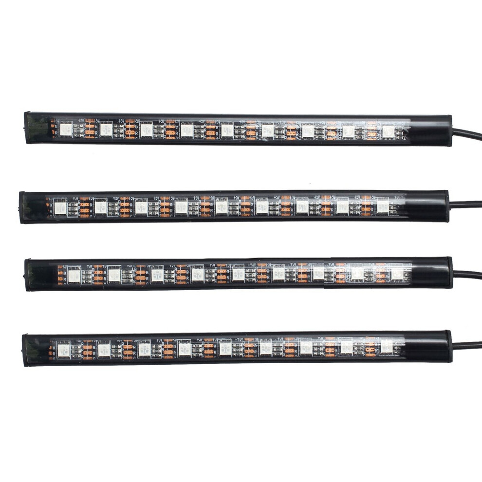 8X Dc12v 9 Led Rgb Car Interior Atmosphere Footwell Strip Light 4713147663842