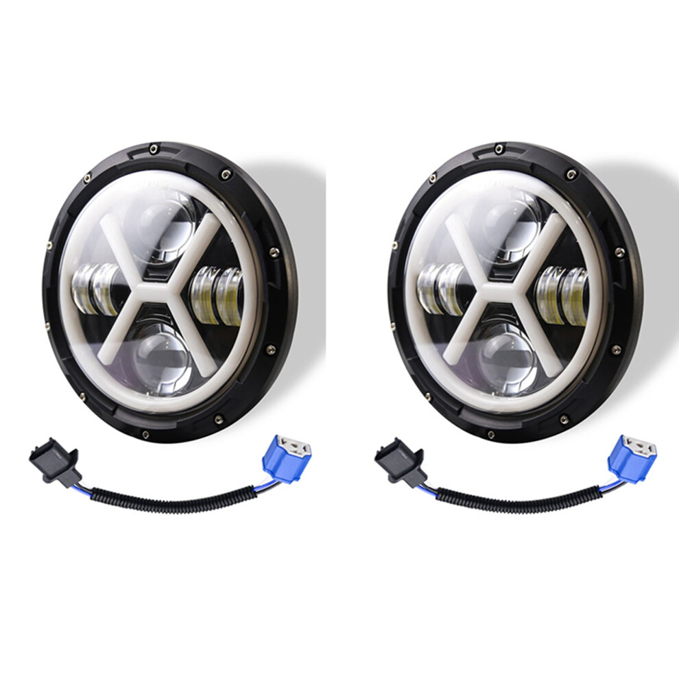 500W 7 Inch Round Angel Eye Led 30000Lm For Jk Tj Lj 4713147663316