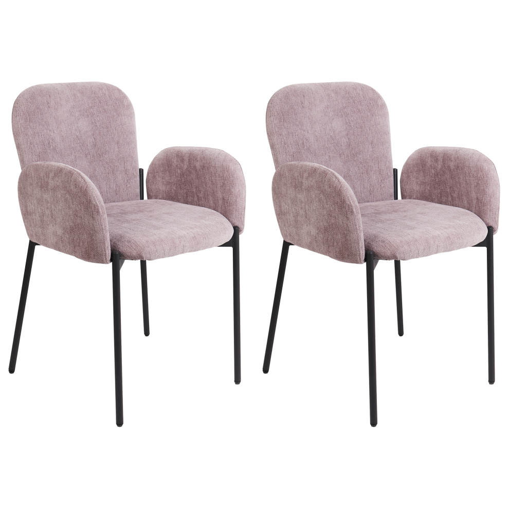 Set of 2 Dining Chairs ALBEE Pink