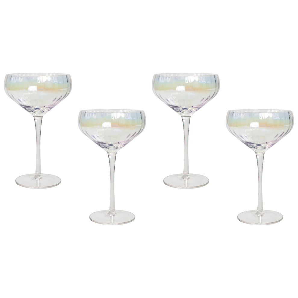 Set of 4 Champagne Saucers MORGANITE 300 ml Transparent
