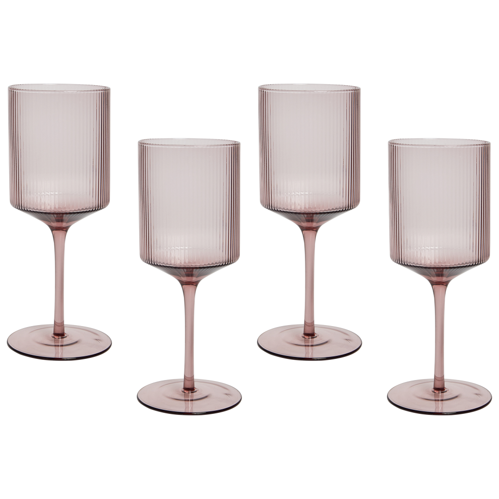 Set of 4 Wine Glasses AMETHYST 380 ml Pink
