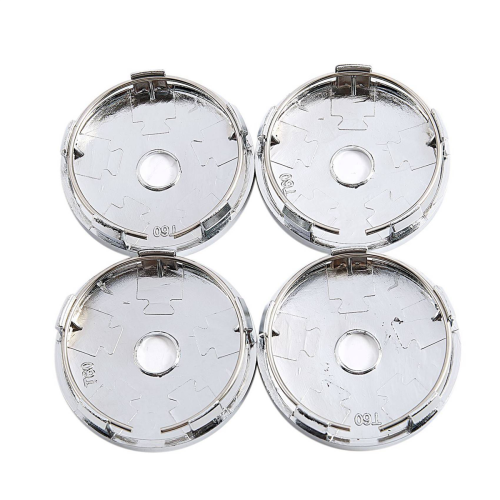 Set di 4 coprimozzi cromati per auto, in plastica, universali, da 60 mm 1
