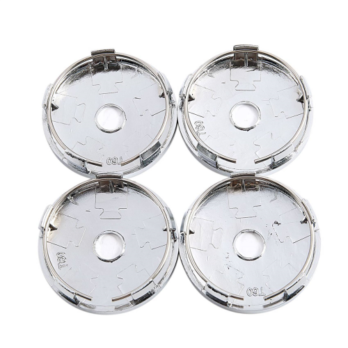 Set di 4 coprimozzi cromati per auto, in plastica, universali, da 60 mm 1
