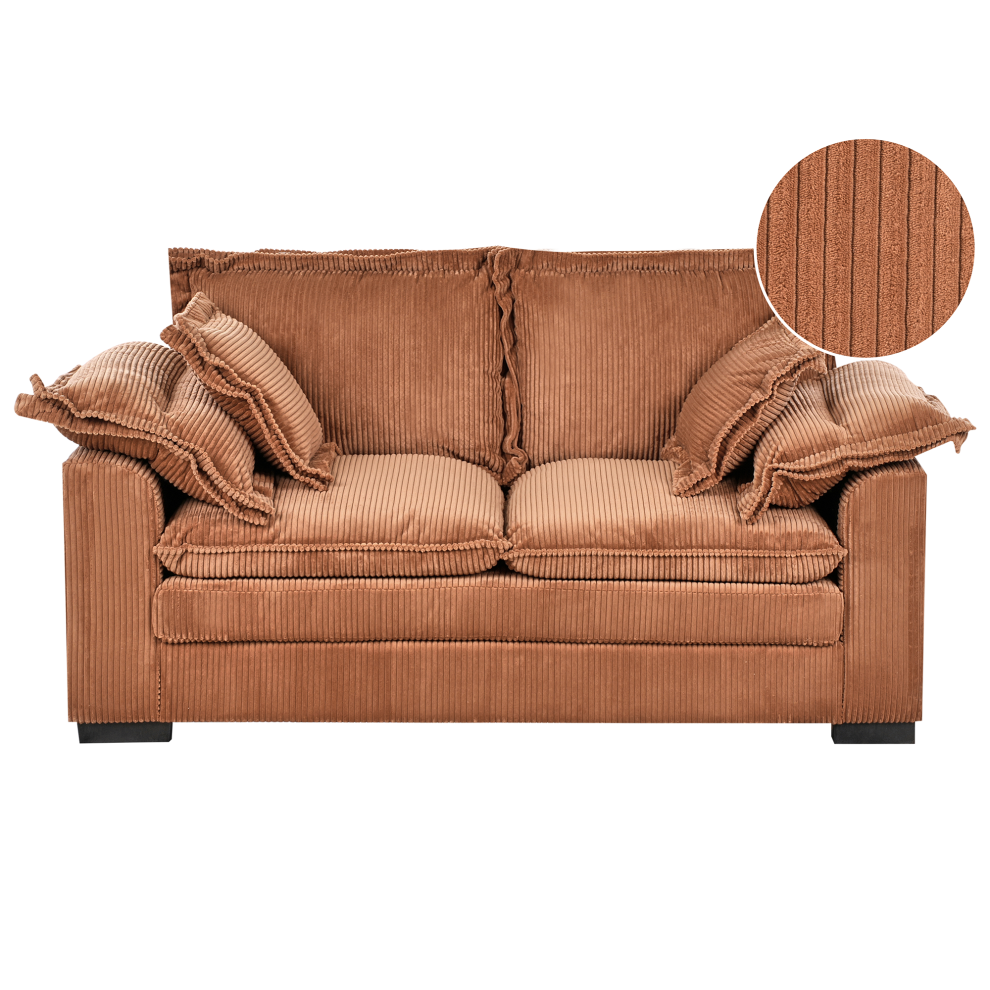 Sofa 2 Seater TIRRO Corduroy Brown