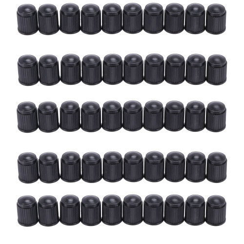 80pcs Plastic Bike Valve Dust Caps Black