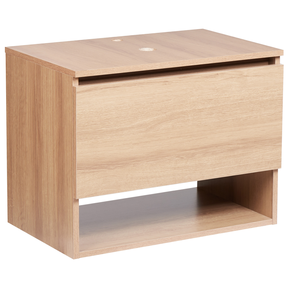 Wall Mounted Washbasin Cabinet NATAL 60 cm Light Brown