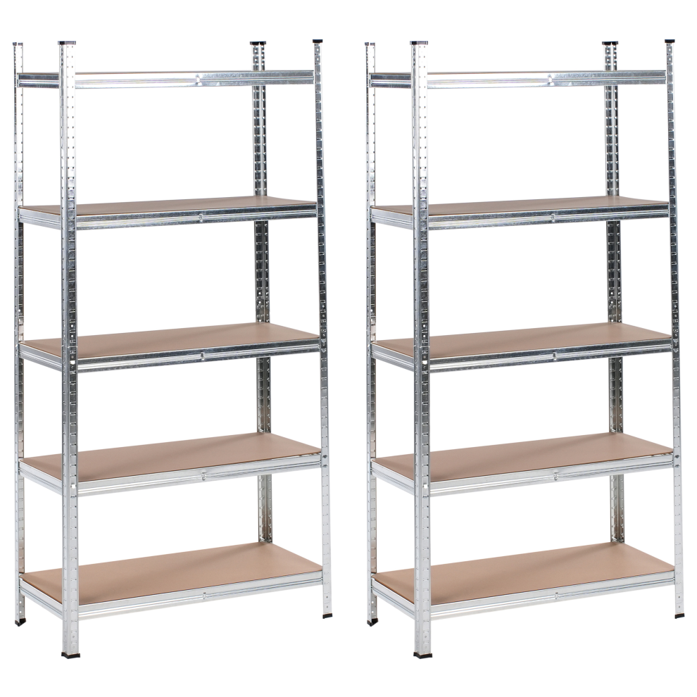 Set of 2 Garage Shelves XITTA Metal 75 cm 30 cm Silver