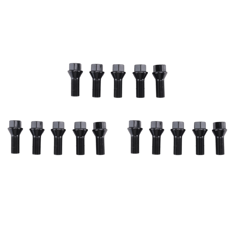 5Pcs M14 X 1.25 Wheel Locking Lug For X3 X5 E70 E71 F20 F25 Black 4713147615346