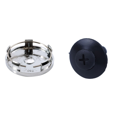 Set di 4 coprimozzi cromati per auto, in plastica, universali, da 60 mm 1