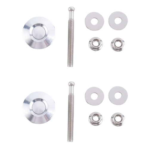 Long Push Button Quick Release Hood Pins Lock Clip Latch Bumper Kit 2