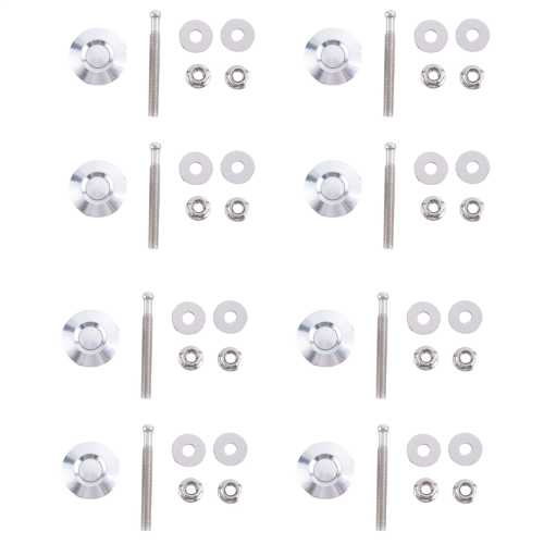 Long Push Button Quick Release Hood Pins Lock Clip Latch Bumper Kit 1