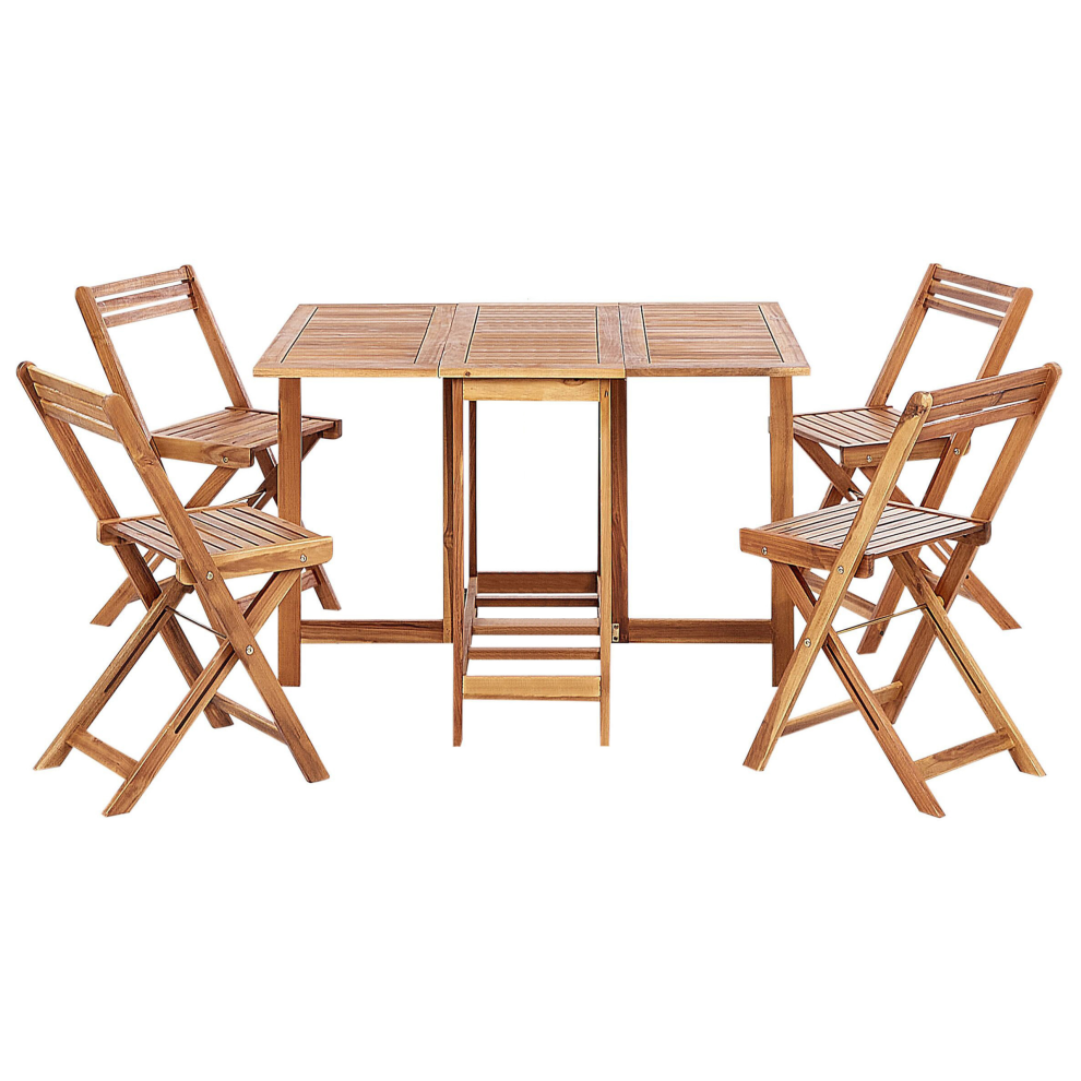 Garden Dining Set 4 Seater FRASSINE Acacia Wood Brown