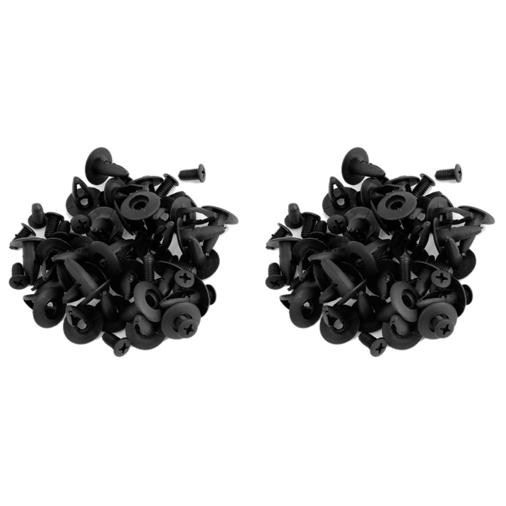 6Mm Hole Dia Black Plastic Rivets Fastener Bumper Push 30Pcs 4713147617388