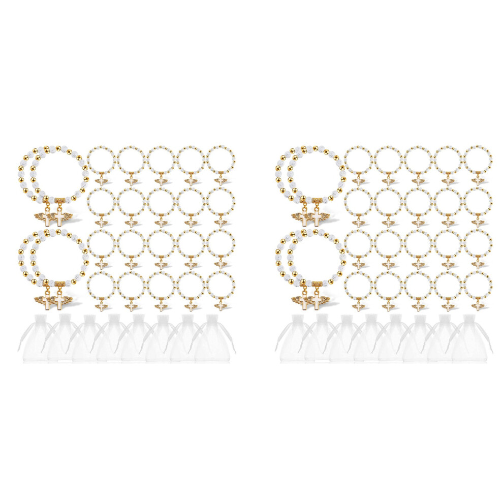 EnglevingearmbåNd Gave Med Organzaposer Akryl DåB-image