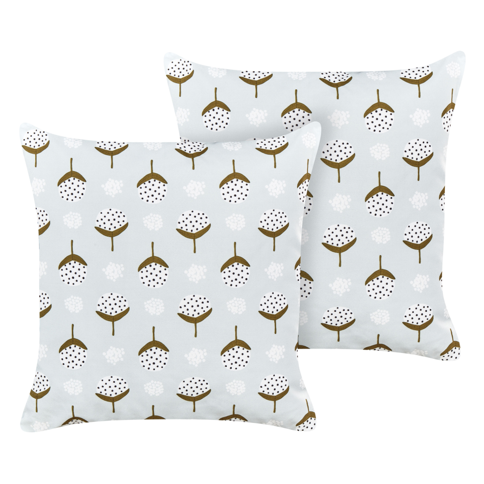 Set of 2 Outdoor Cushions CUNEO Geometric Pattern 45 x 45 cm Green