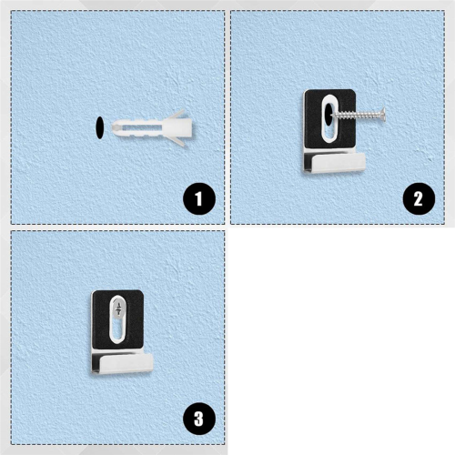 8pcs Metal Mirror Holder Kit, Mirror Clips with Screws silver 2