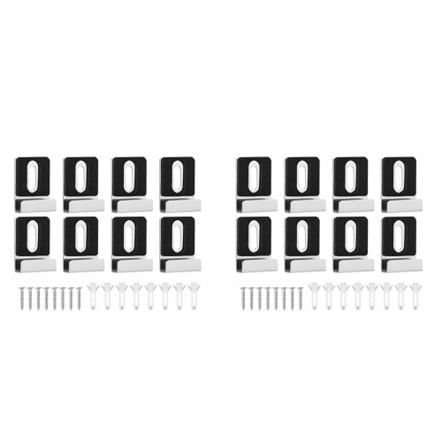 8pcs Metal Mirror Holder Kit, Mirror Clips with Screws silver