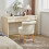 Living And Home Teddy Fleece Upholstered Vanity Stool 3