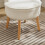 Living And Home Teddy Fleece Upholstered Vanity Stool 5