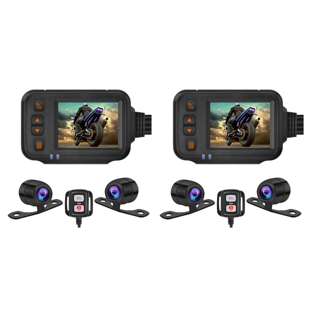Motorcycle Dash Cam,2Inch Ips Screen 1080P+720P Dual Ahd Black 4713147607280