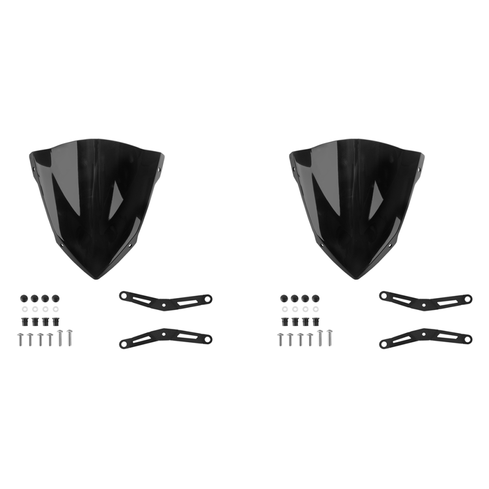 Motorcycle Windscreen Windshield Deflector With Bracket Black 4713147634286