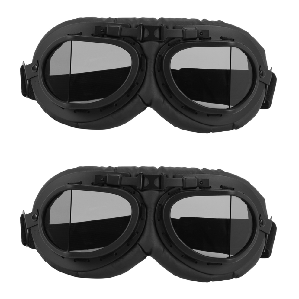 Retro gray Motorbike Helmet Pilot Goggles-image-OPC-PJ59YP7-NEW