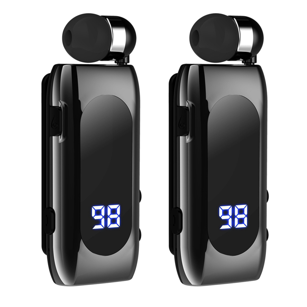 K55 Lavalier Retractable Bluetooth Headset Bt5.2 Call Reminder Black 4713147622092