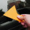 Plastic Yellow Auto Car Window Sticker Film Scraper Tool 10.5x9.5cm 5