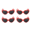 Mode Niedlich Retro Liebe Herzform Sonnenbrille Rot 2