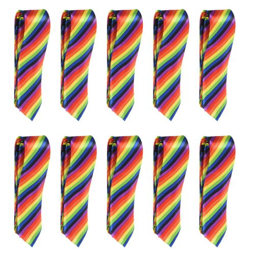 Cravatta stretta e sottile da uomo, casual, alla moda, 19 (colore arcobaleno)