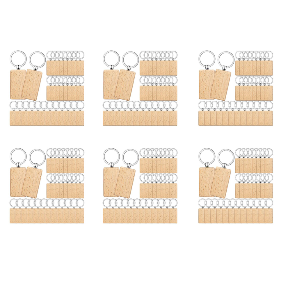 50 Pieces Blank Wooden Key Tag Key Engraving Key Tags,Rectangle 4712071146780