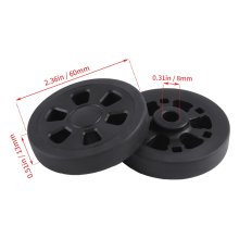 Set di 2 ruote di ricambio per valigie da 60x13 mm A